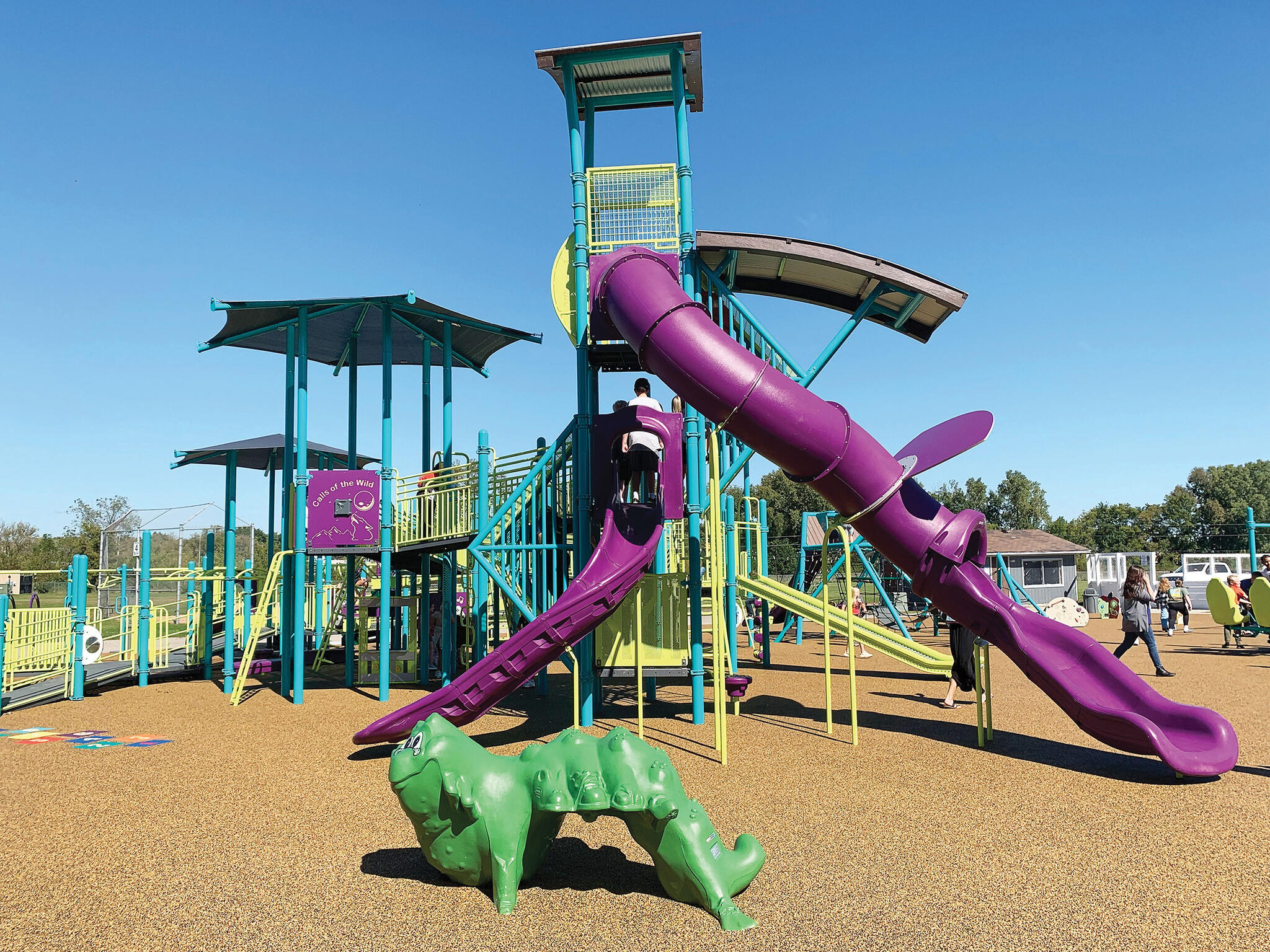Buffalo’s largest playground, located at Lions Park, officially opened during a ceremony attended by city leaders and school district officials on Wednesday, September 24. (Photos by Mike Gesellchen)
