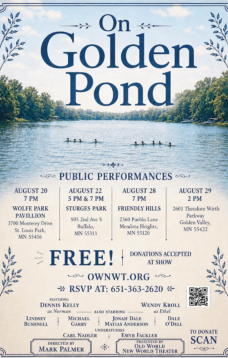 Poster for the "On Golden Pond" performances at Sturges Park.