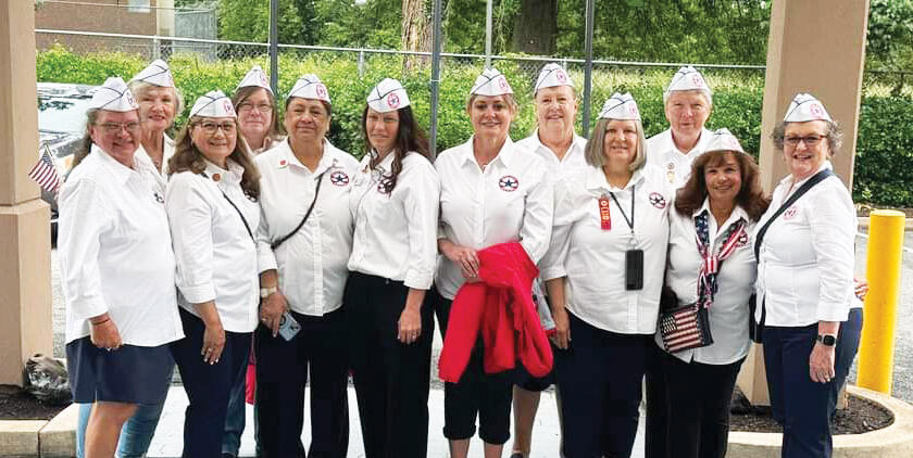 Blue Star Mothers walked in the Memorial Day Parade on Memorial Day in Washington, DC. Front row, from left: Carrie Stout, Connie Moler, Sylvia Gaxiola, Stacy Breithaupt, Elizabeth Bohannon, Denise Guerra, Karen Stillwell, and Peggy Dink; back row, from left: Bonnie Vona, Nancy Jordan, Joyce Fabian, and Jeanne Ullmer.