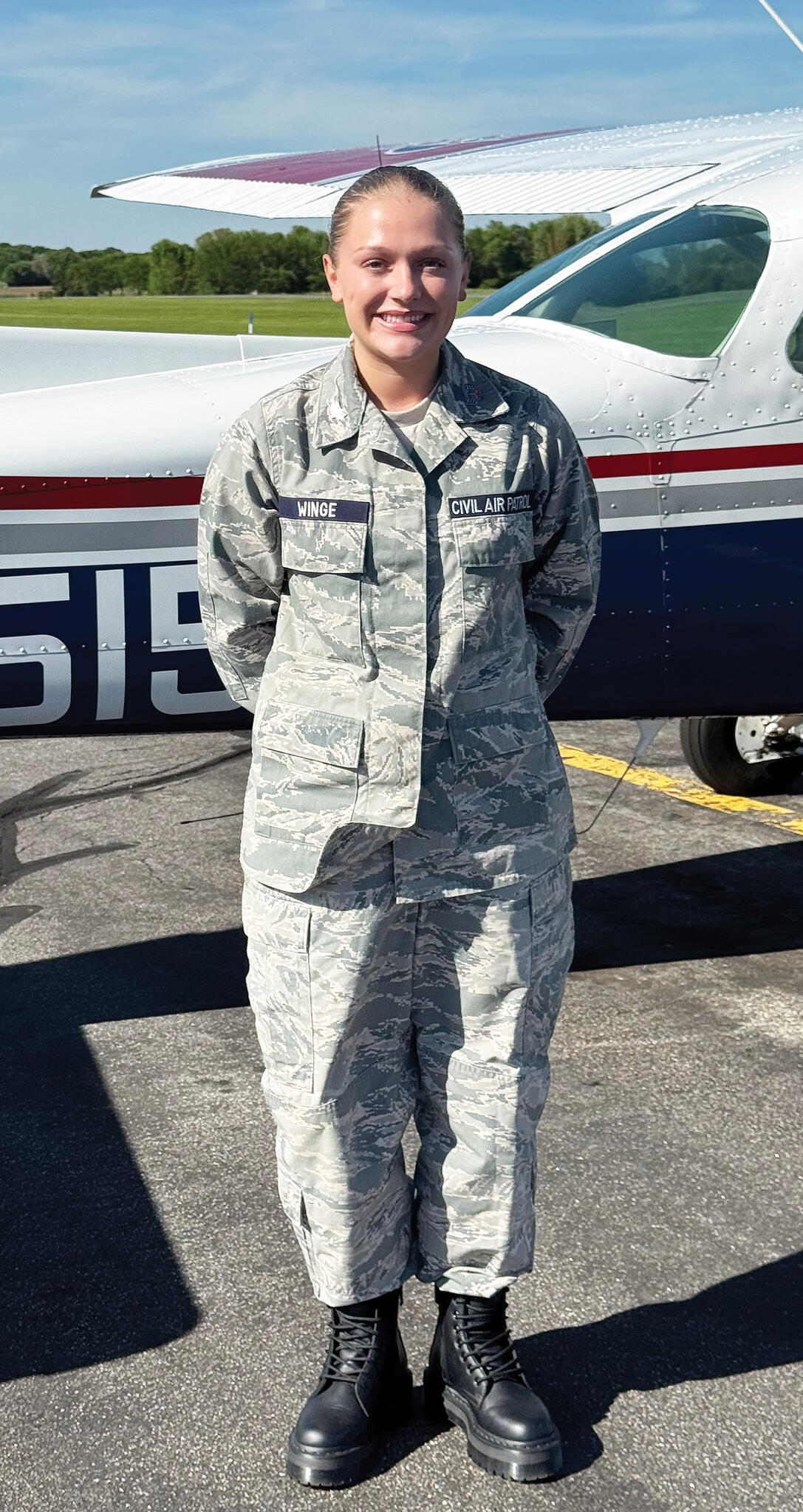 C/SrA Ava Winge enjoyed an exhilarating flight over Wright County skies.