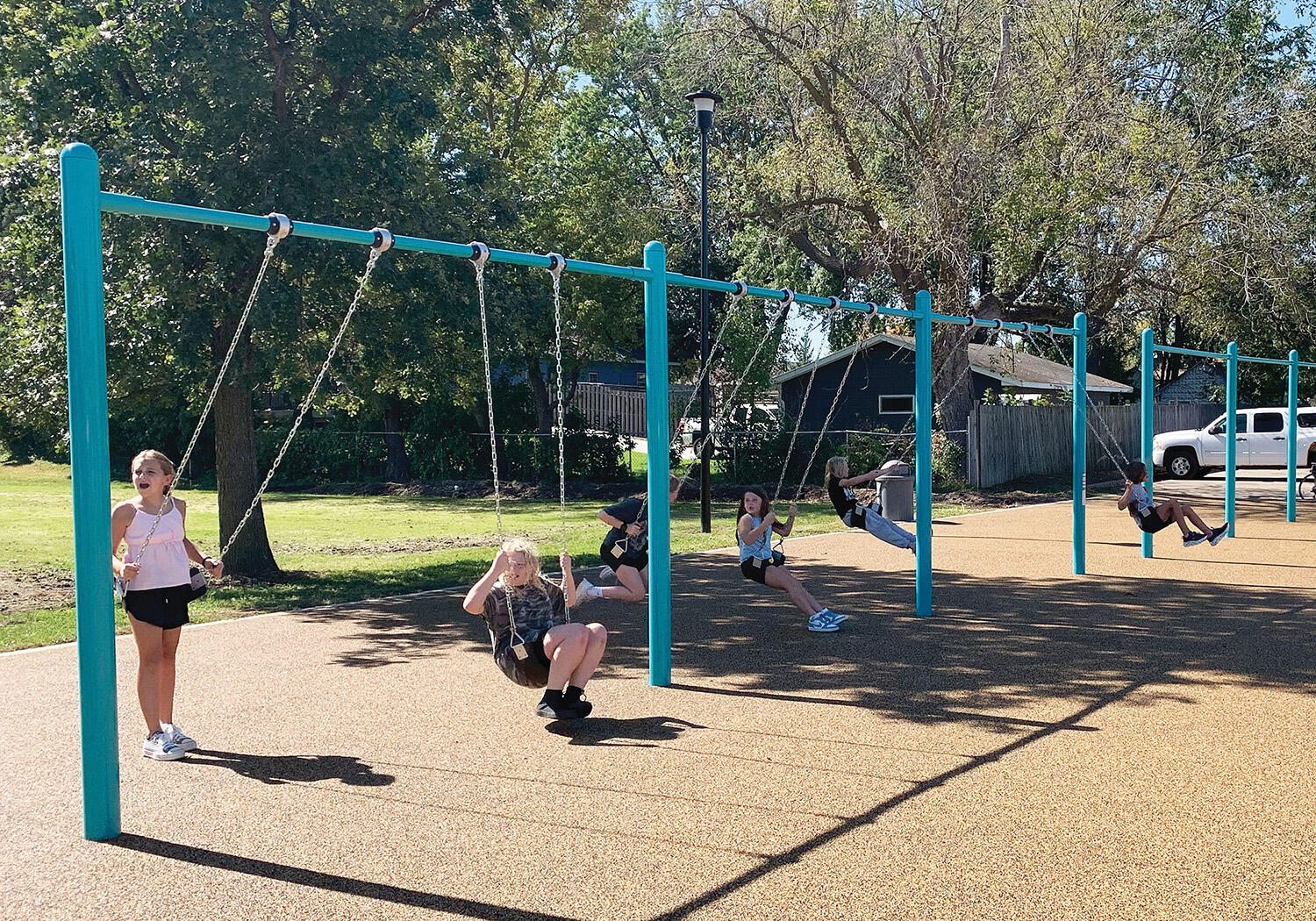 The swing has stood the test of time and has been a classic playground staple for years. Lions Park has 15 of them.