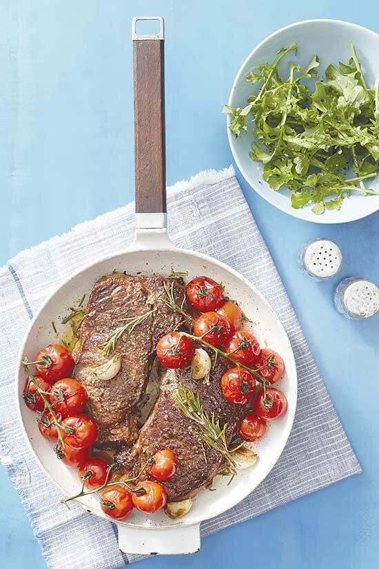 Seared Steak with Blistered Tomatoes
